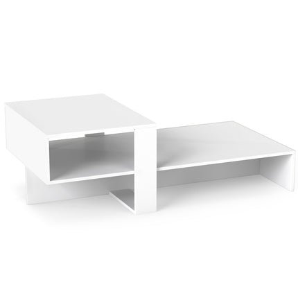 2-Tier Coffee Table with Open Storage Shelf