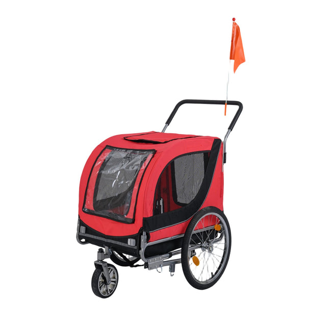 2-in-1 Dog Bike Trailer with Universal Bicycle Coupler