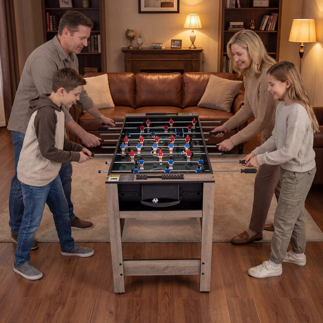 2-in-1 Swivel Game Table for Teens Adults-Brown