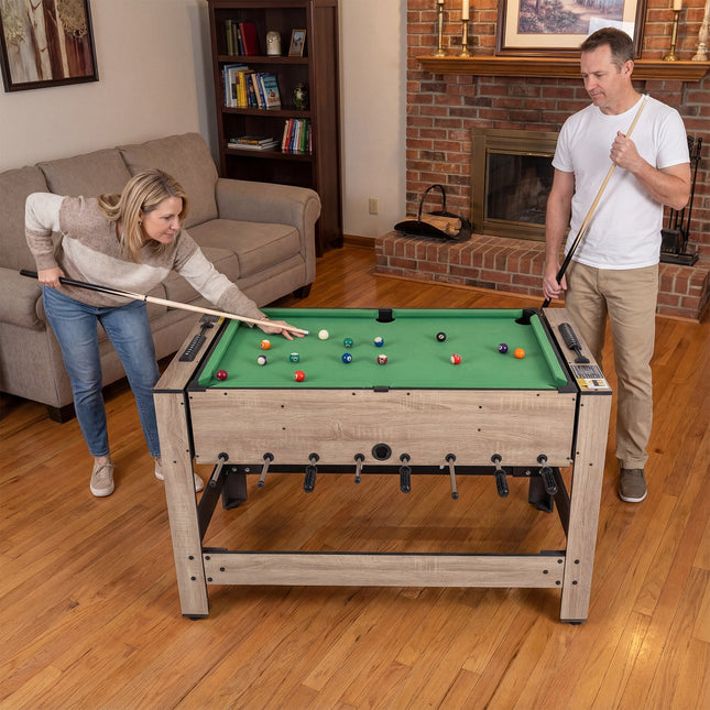 2-in-1 Swivel Game Table for Teens Adults-Brown