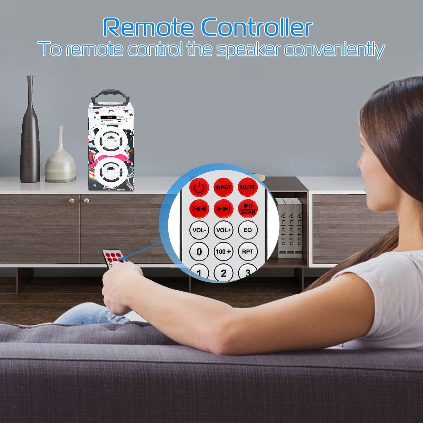 iRola Wireless Speaker 10W Powerful Subwoofer Wooden Loudspeaker FM AUX MMC for iPhone X Samsung S9 Tablet PC