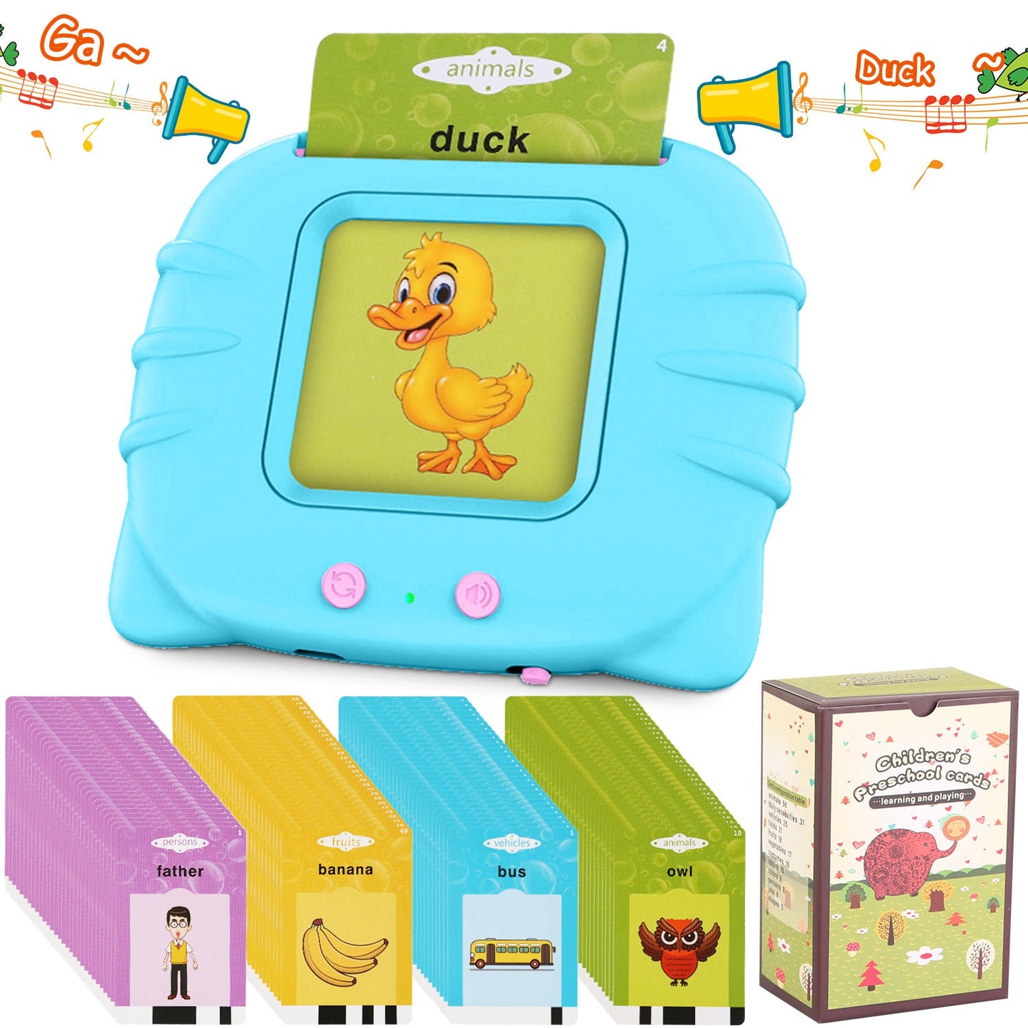 224 Words Kid Flash Talking Cards 112 Card Electronic Cognitive Audio Toddler Reading Machine Animal Shape Color Repeated Learning Cards English For C