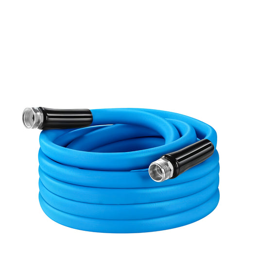 25FT/50FT 5/8" Non-Expanding Flexible Garden Hose Heavy Duty PVC Water Hose Leak-Resistant Kink-Free All-weather Burst 500PSI