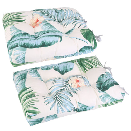 2Pcs Waterproof Rocking Chair Cushion Upper And Lower Back And Seat Sets with Non-Slip Ties Oxford Cloth Surface Polyester Filling Comfortable for Ind