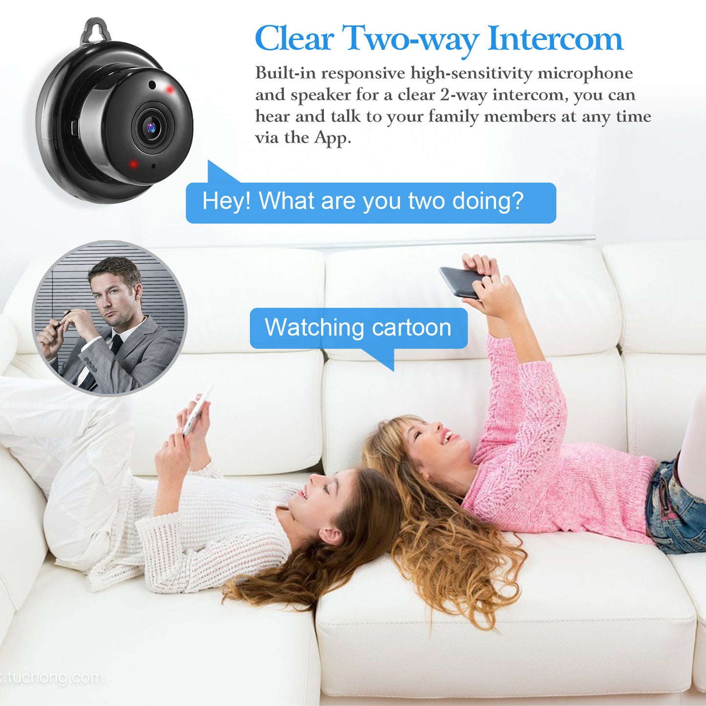 720P WiFi IP Camera Smart Home Security Surveillance Camera Night Vision Motion Detection Two Way Talk Loop Recording App Available for Pet/Nanny/Elde