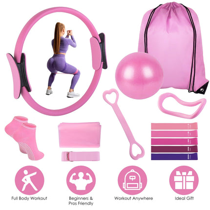 Pilates Ring Essentials Kit - 14-Piece Home Workout Set