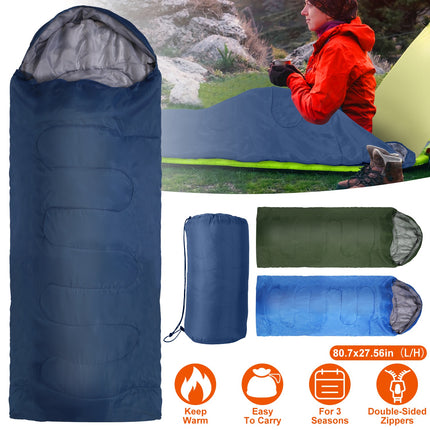 Camping Sleeping Bags for Adults Teens Moisture-Proof Hiking Sleep Bag with Carry Bag 32-50℉ for Spring Autumn Winter Seasons