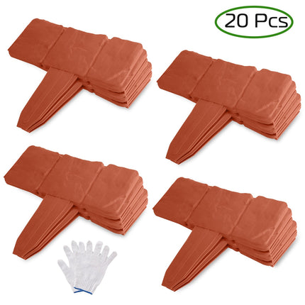 Plastic Garden Lawn Edging 20-Piece Cobblestone Effect
