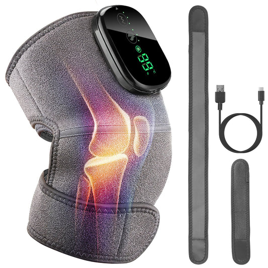 3-In-1 Heated Knee Massager Shoulder Heating Pads Elbow Brace withÊ3 Level Vibration and Heating Modes for Pain Stress Relief