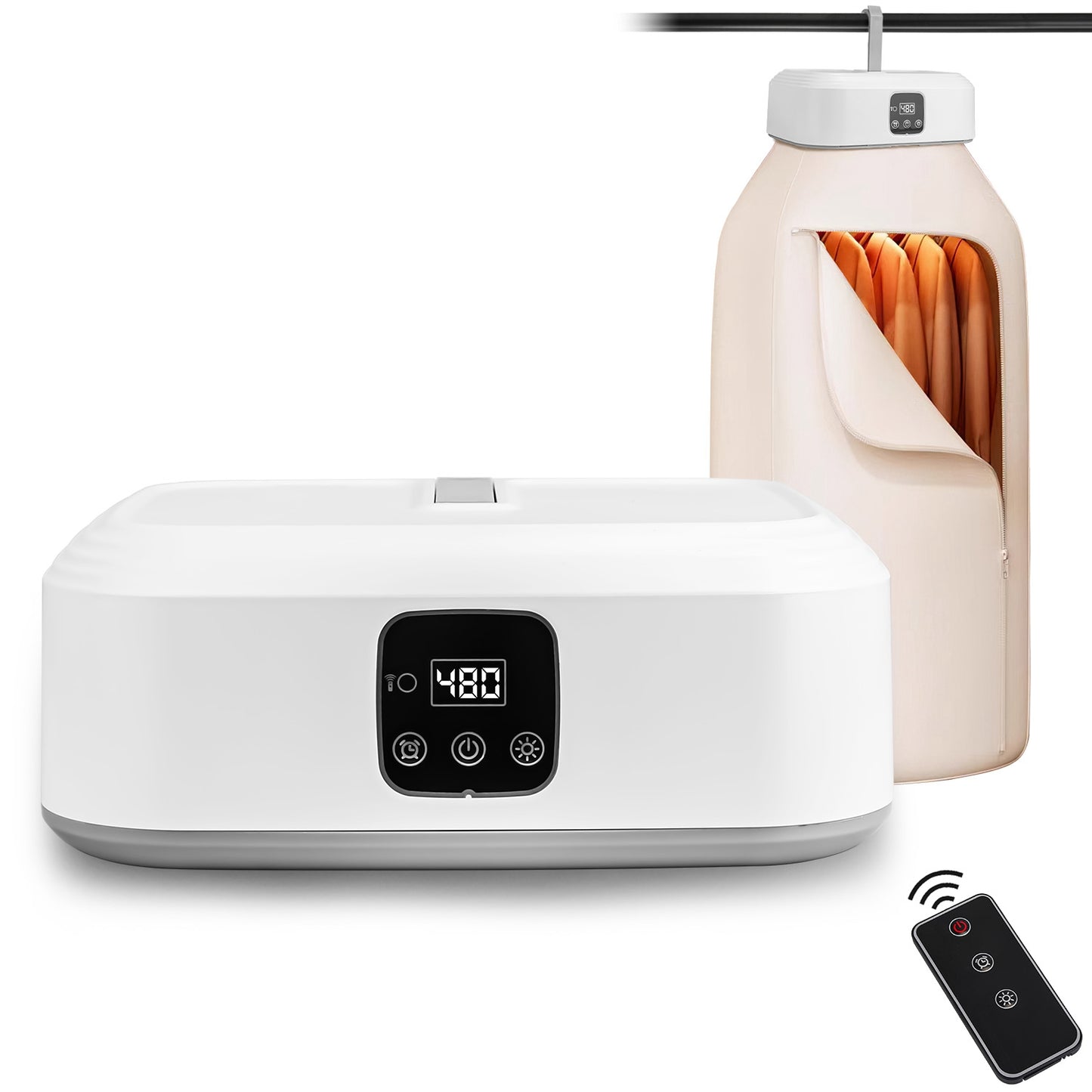 Portable Clothes Dryer Mini Dryer Foldable Dryer Machine with Timer UV Sterilization 2 Drying Modes Remote Control for Apartment Dorm RV Travel Home