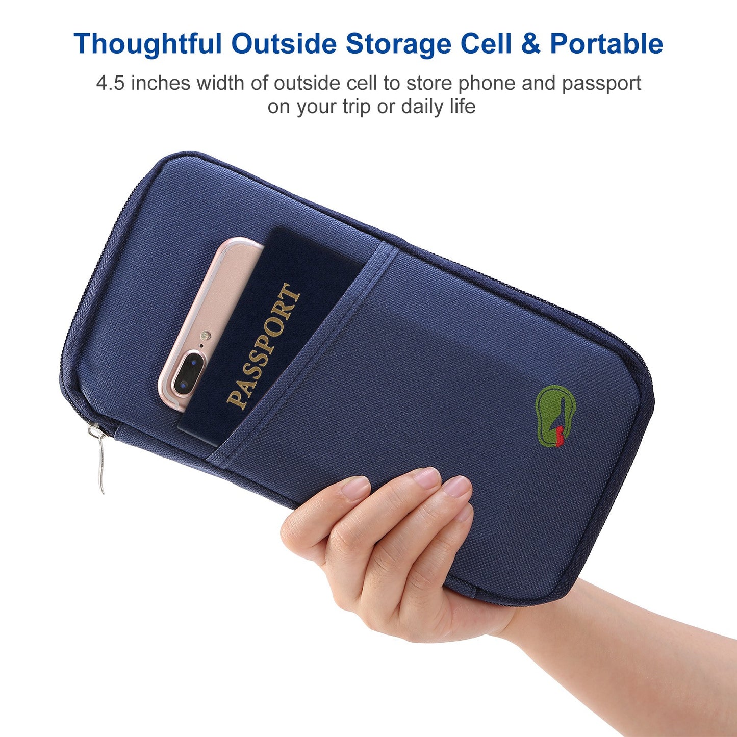 Travel Passport Wallet 12Cells Ticket ID Credit Card Holder Water Repellent Documents Phone Organizer Zipper Case Business Trip Daily Use