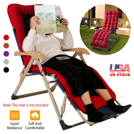 67x22in Chaise Lounger Cushion Recliner Rocking Chair Sofa Mat Deck Chair Cushion