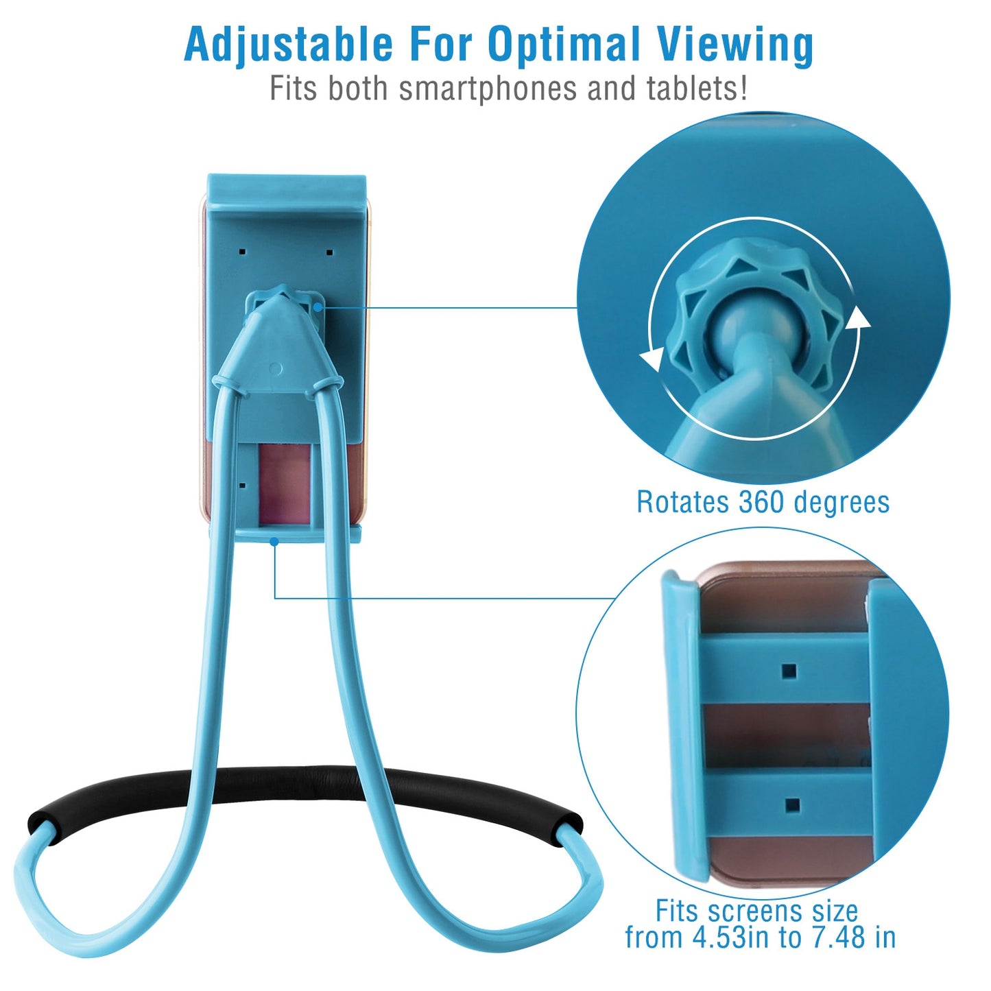 Phone Holder Universal Phone Mount Adjustable Neck Gooseneck Holder Tablet Stand Used for Desk Table Bed Bike Car