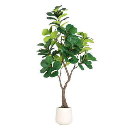 6FT Artificial Fiddle Leaf Fig Tree with White Pot