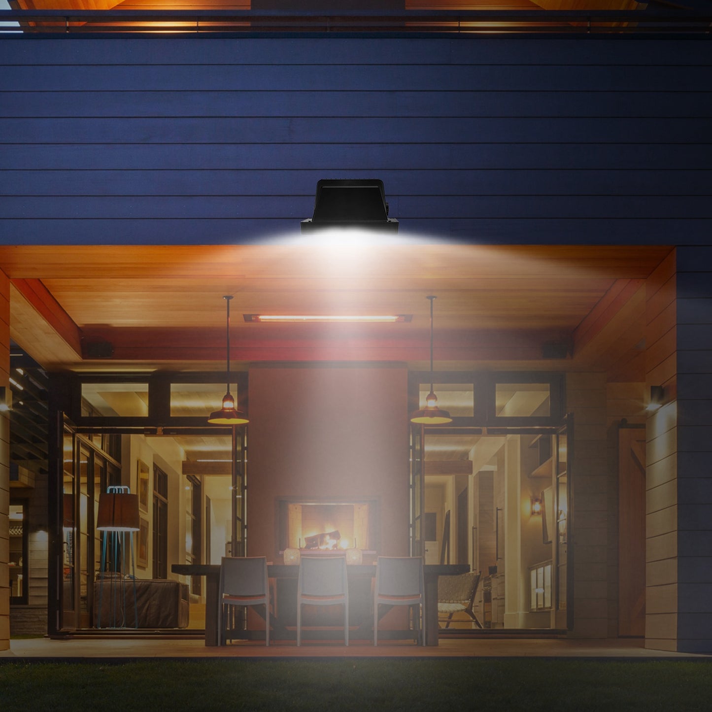 Solar Wall Lights 120 LEDs Flood Lights Outdoor 120¡ Motion Sensor Lamps 180¡Illumination IP65 Waterproof w/ 15.5ft Charging Cable for Garage Garden F