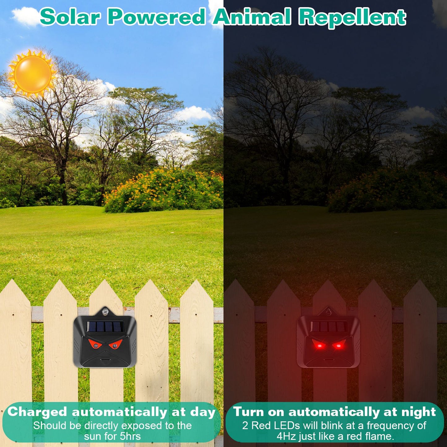 4Pcs Solar Predator Control Light Coyote Deterrent Deer Bird Repeller Lamp Animal Repellent for Garden Farm