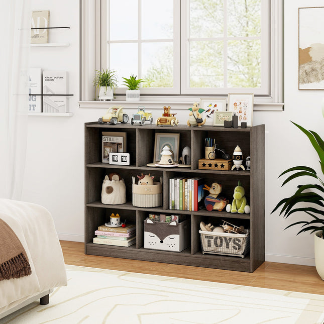3-Tier Open Bookcase 8-Cube Floor Standing Storage Shelves