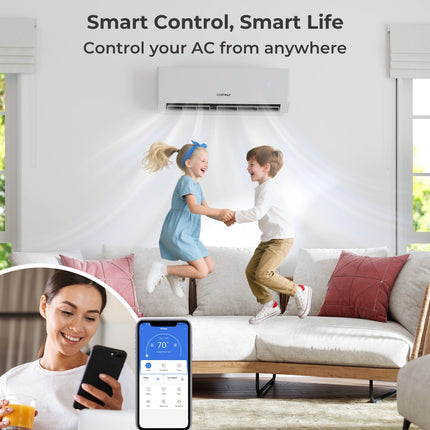 30000 BTU 3 Zone 23 SEER2 Mini Split Air Conditioner Wifi Enabled with Heat Pump