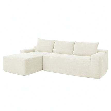 Cloud L-Shaped Corduroy Sectional Sofa with Chaise Lounge