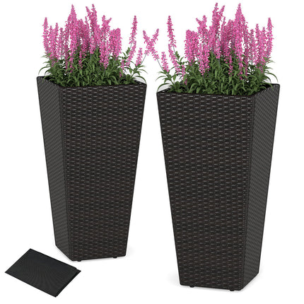 30 Inch Modern Decorative Planter Pots Set of 2 with Open-ended Base