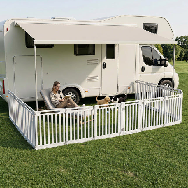 12-Panel Dog Playpen 31.5" Height Indoor Outdoor Pet Fence