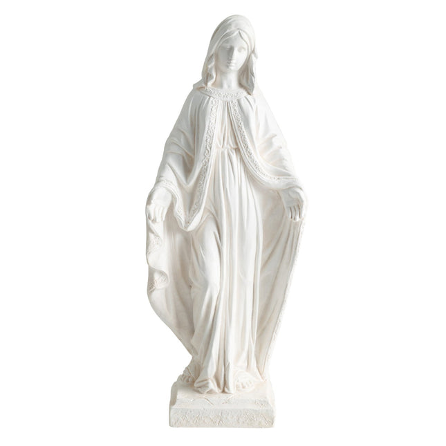 31.5 Inch Virgin Mary Statue with Aged Finish for Yard Patio