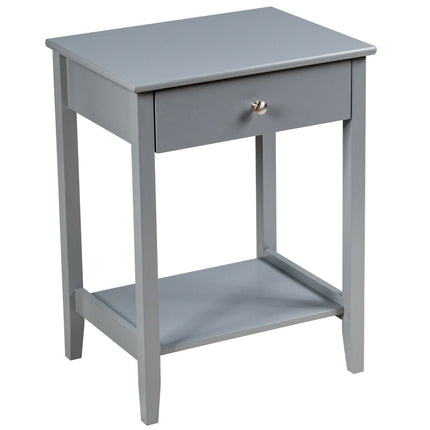 Wooden Nightstand End Table Storage Display