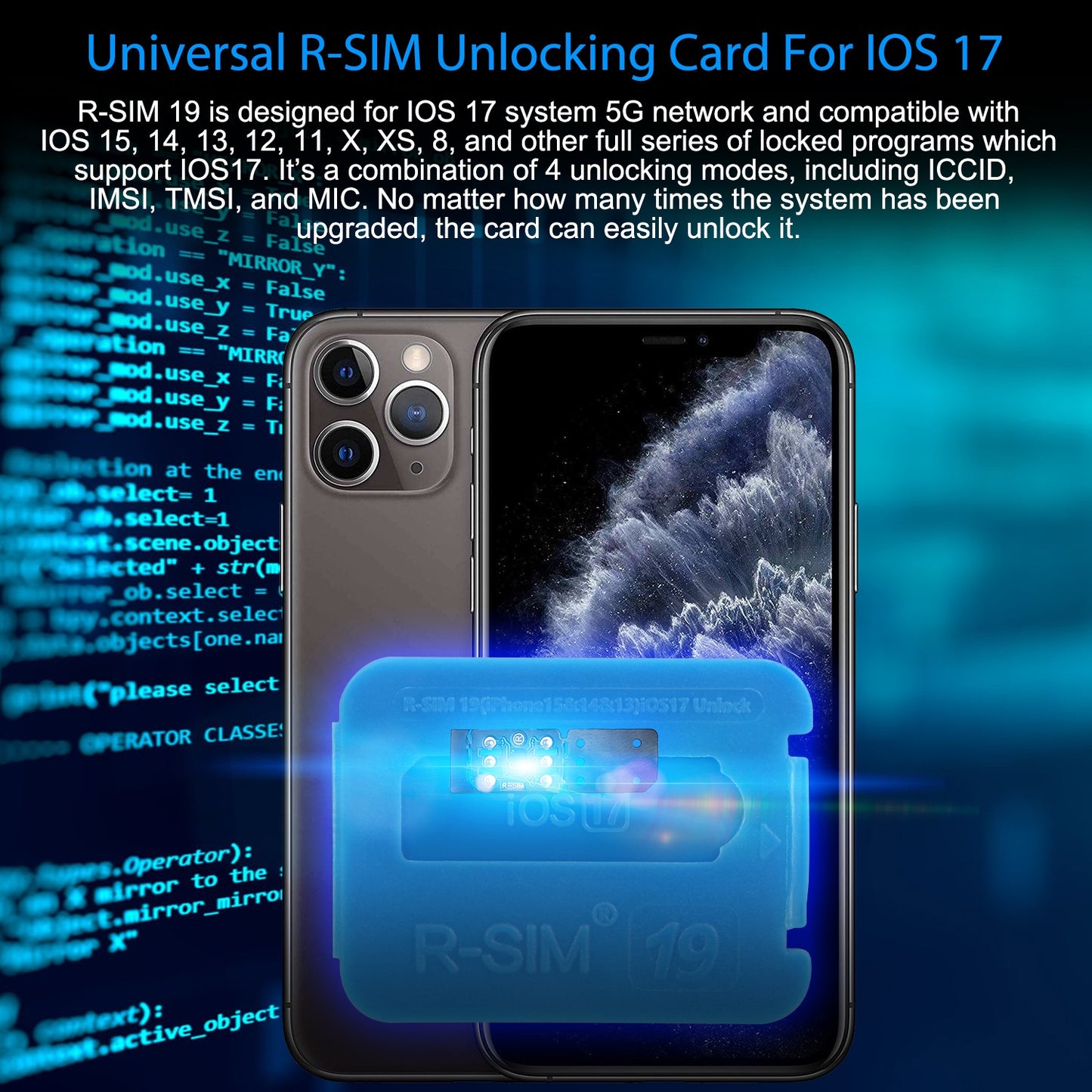 R-SIM19 Nano Unlock RSIM Card Fit for IOS Phone 15 14 13 12 11 Pro Max XR X 8 7 iOS17