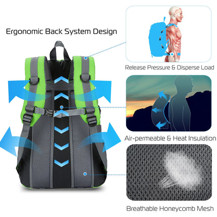 36L Waterproof Hiking Backpack with Ergonomic Design