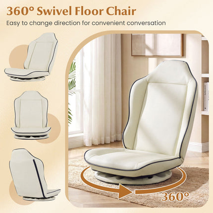 360° Swivel Floor Gaming Chair with Adjustable Backrest