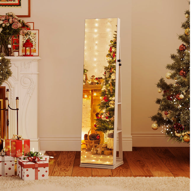 360¬∞ Swivel Jewelry Cabinet with Full Length Mirror