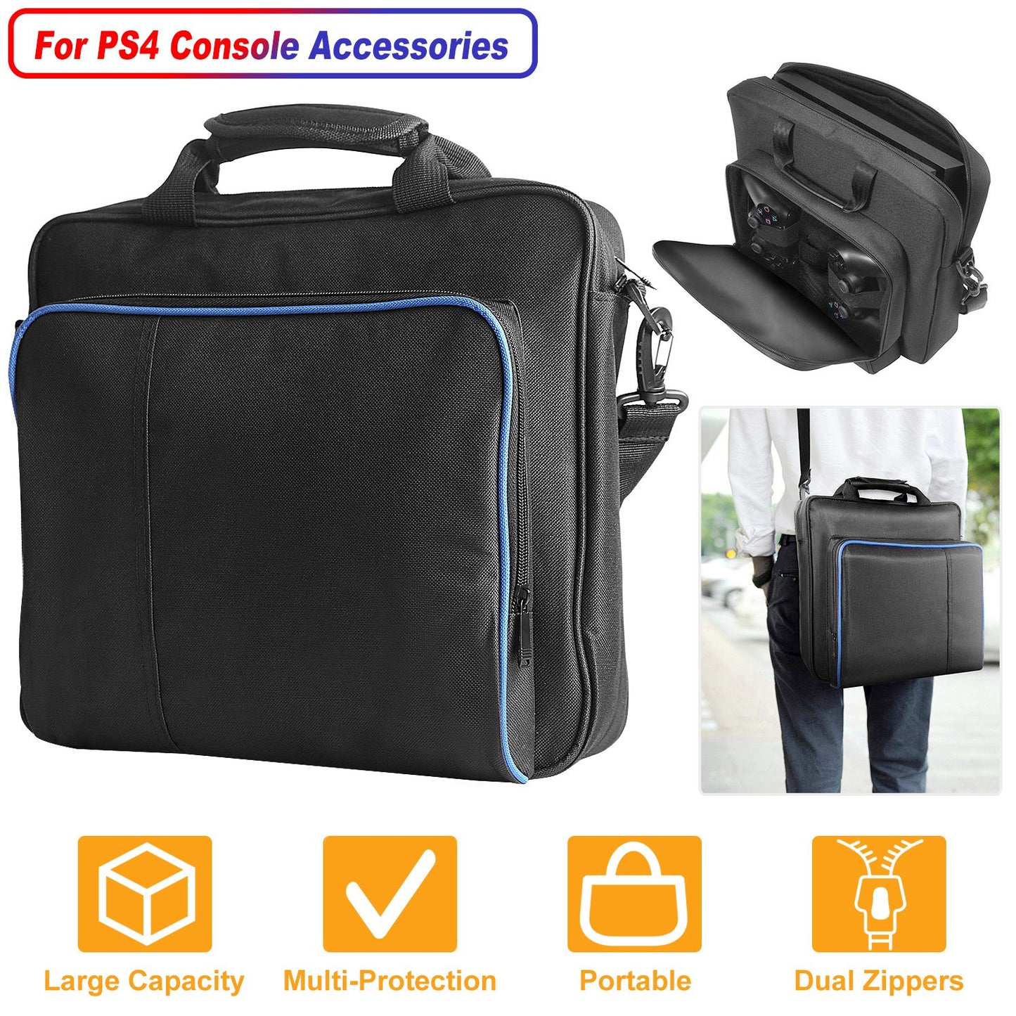 Travel Carry Case For PlayStation4 PS4 Console Accessories Handbag w/Shoulder Strap