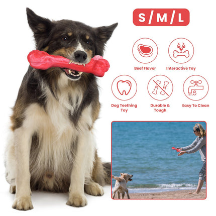 Dog Chew Toy Dog Teething Toy Dog Chew Bone with Beef Flavor Suitable for Aggressive Chewers Small Medium Large Dogs