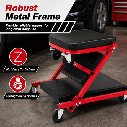 3-in-1 Folding Mechanic Creeper with 6 Wheels - 36 Inch