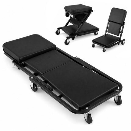 3-in-1 Folding Mechanic Creeper with 6 Wheels - 36 Inch