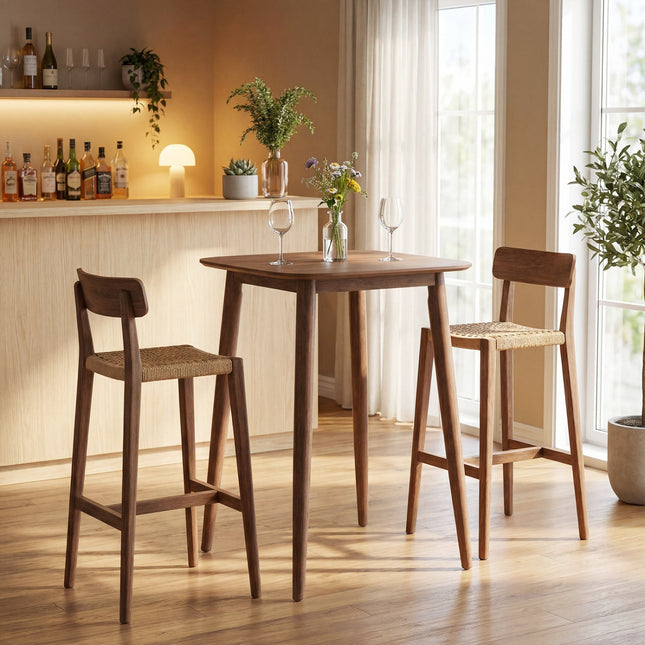 Counter Height Bar Table 36" with Solid Rubberwood Legs