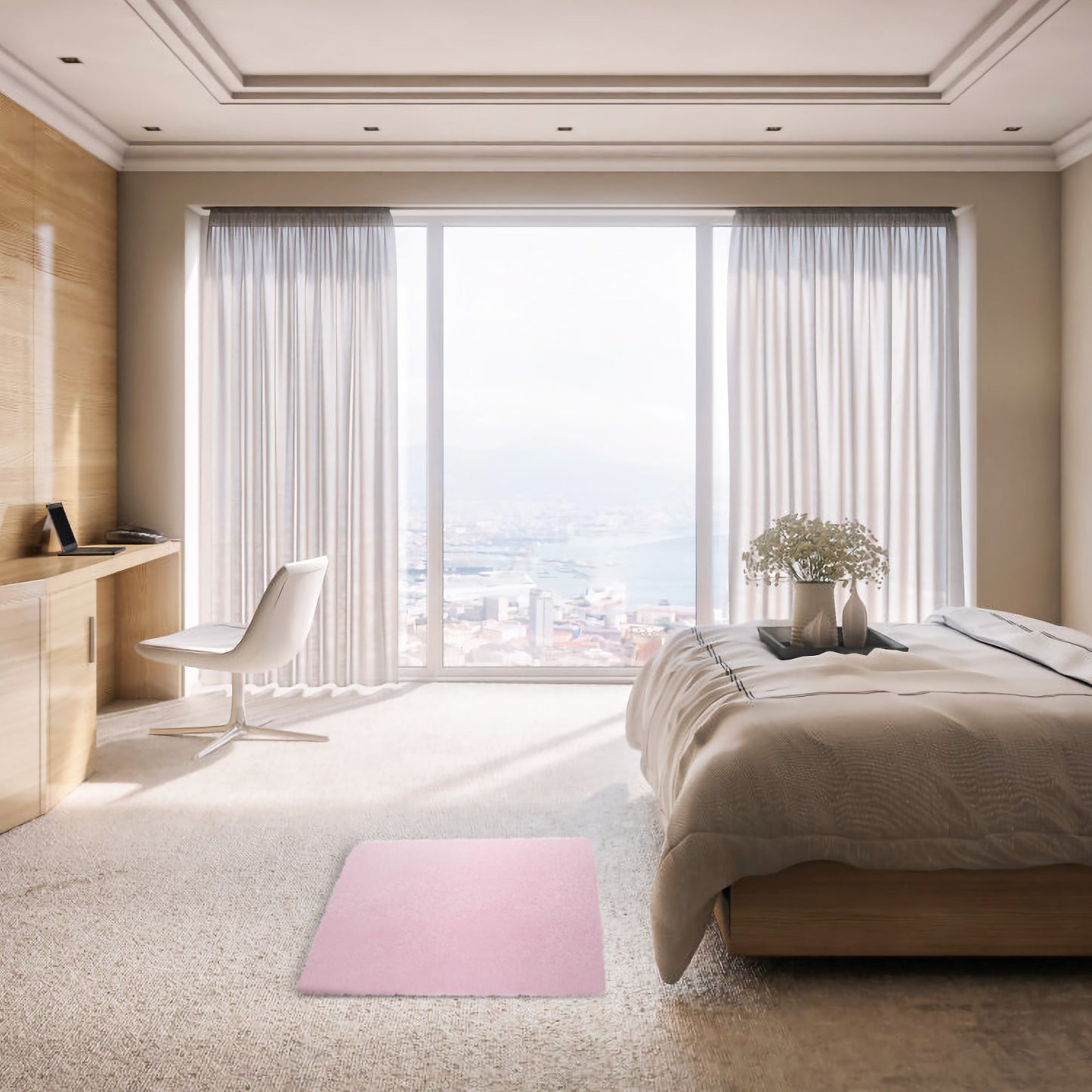 Fluffy Bedroom Rug 4Õ x 2.6Õ Anti-Skid Shaggy Area Rug Decorative Floor Carpet Mat for Nursery Bedroom Living Room