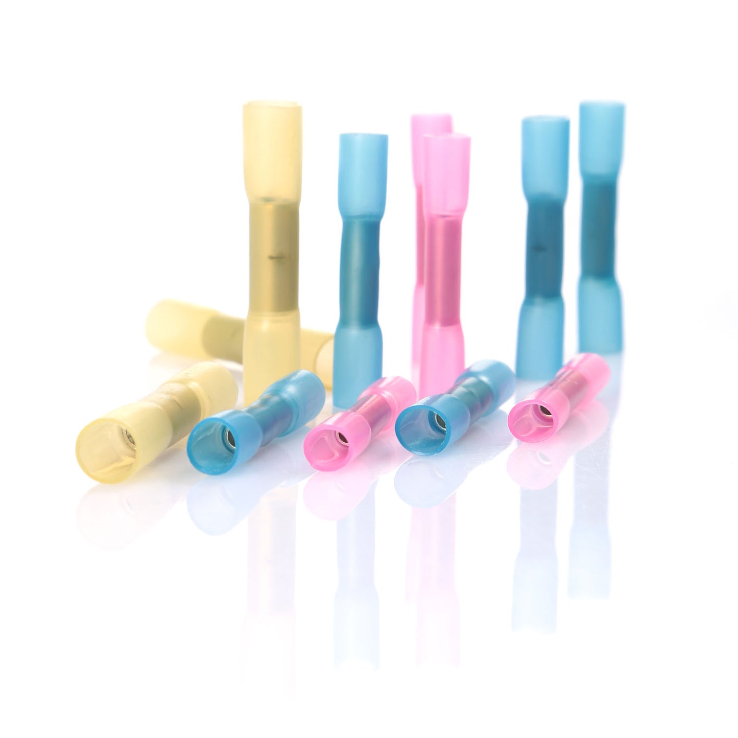 125Pcs Heat Shrink Butt Connector Solder Seal Wire Connector Electrical Terminals Kit Waterproof Insulated Copper