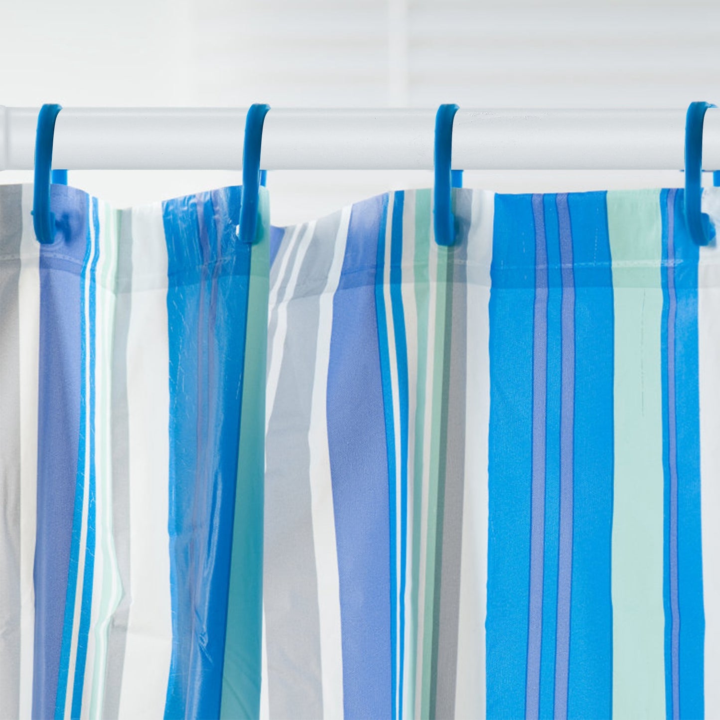 Tension Curtain Rod Spring Load Adjustable Curtain Pole Heavy-Duty Steel 4 Sizes for Bathroom Wardrobe Kitchen Balcony