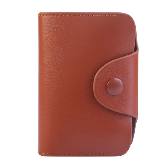 Credit Card Holder Wallet PU Leather Snap Closure Purse Accordion Case with 12 Pcs Card Slots