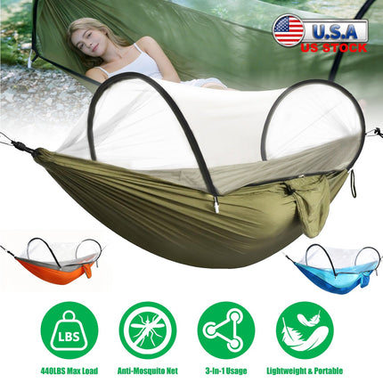 Camping Hammock with Mosquito Net 3-in-1 Portable 440lbs