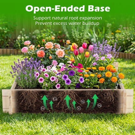 39.5" x 39.5" Square Wooden Raised Garden Bed