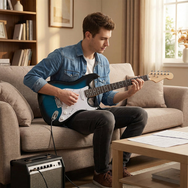 39 Inch Full Size Electric Guitar Beginner Kit with Amplifier for Starter