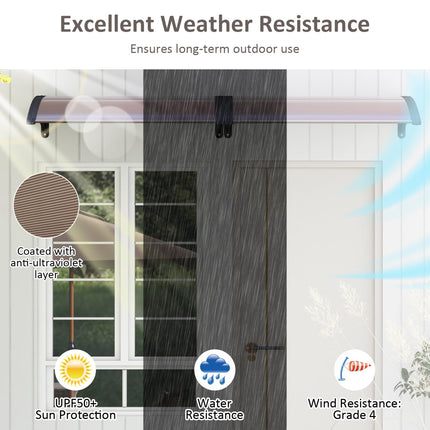 Door Awning 39x30 Inch Polycarbonate Window Canopy