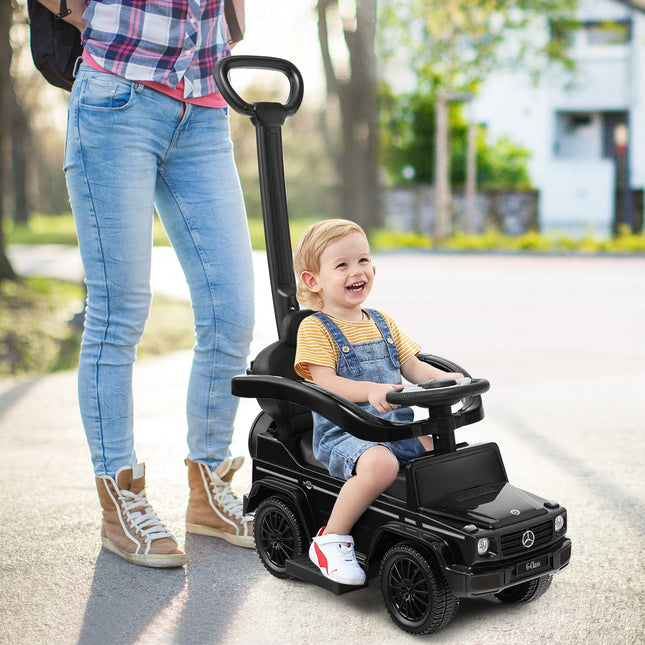 3-In-1 Ride on Push Car Mercedes Benz G350 Stroller Sliding Car with Canopy