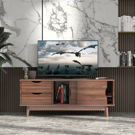 TV Stand for TV up to 60 Inch Media Console Table Storage with Doors