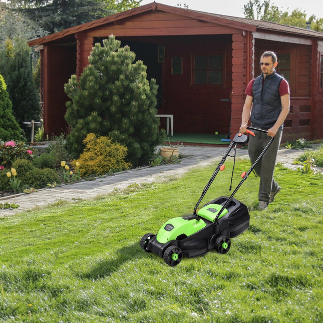 13 Inch Electric Push Lawn Corded Mower with Grass Bag