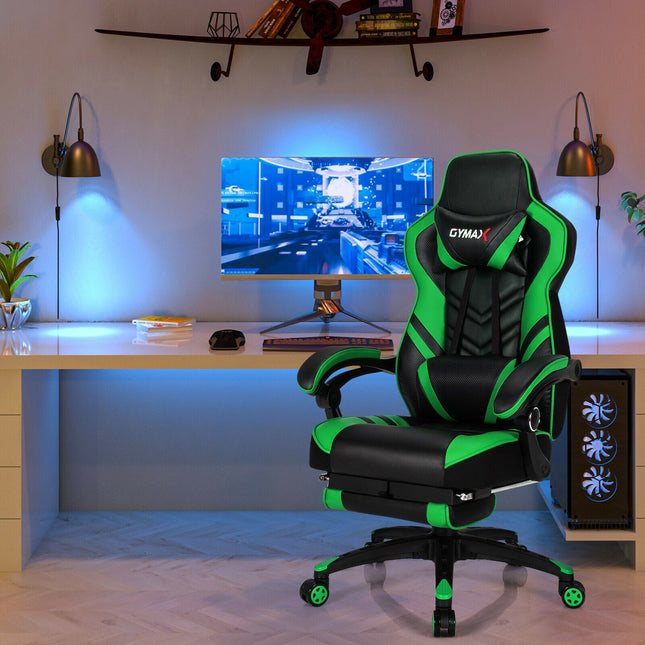 Adjustable Gaming Chair with Footrest