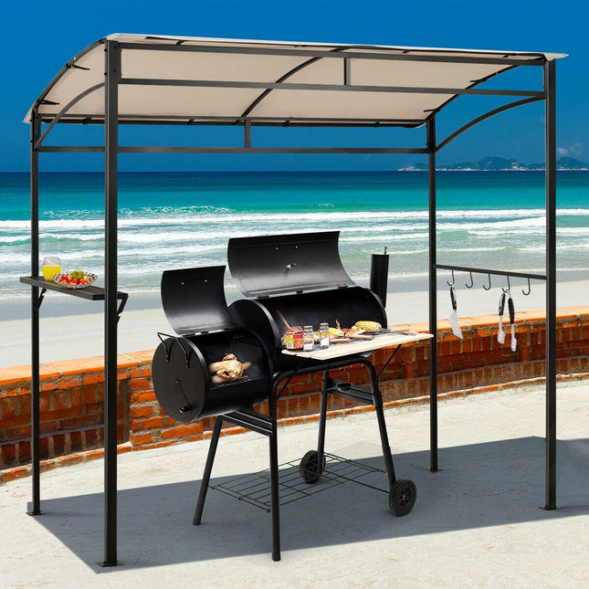 7 x 4.5 Feet Grill Gazebo Outdoor Patio Garden BBQ Canopy Shelter-Brown
