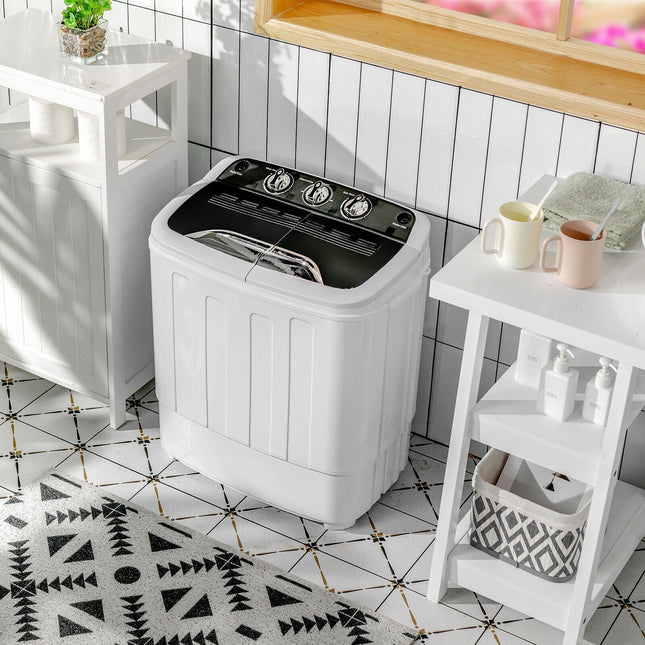 8 lbs Portable Mini Twin Tub Spinner Semi-Automatic Washing Machine